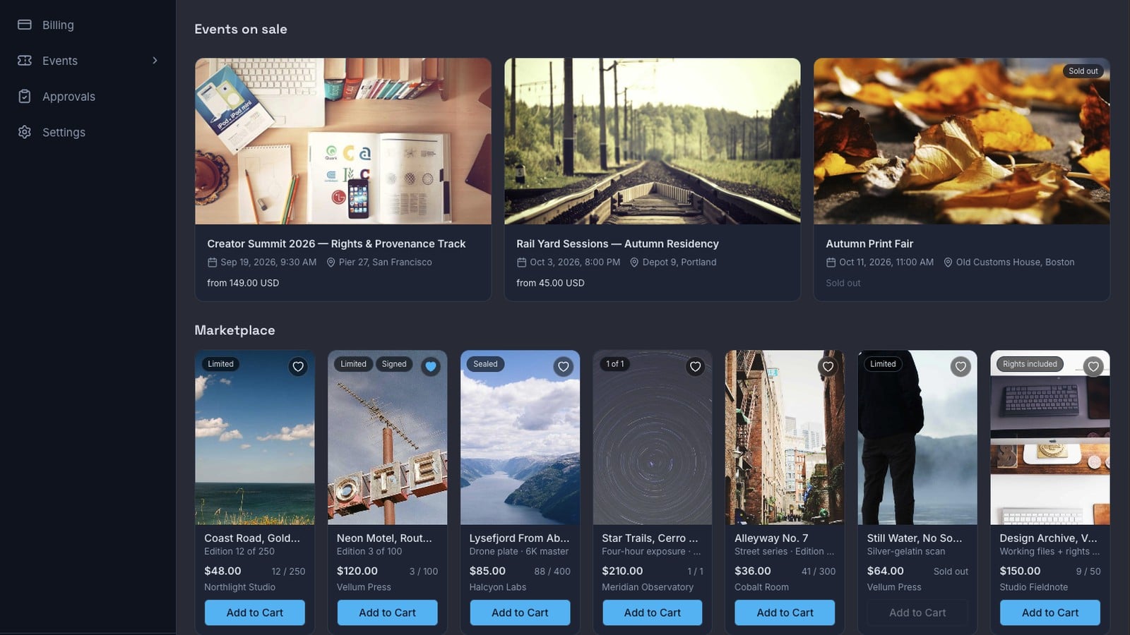 Aeroblox marketplace with listings, editions, and prices